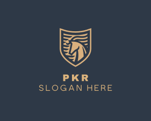 Elegant Horse Shield logo design