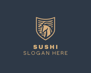 Elegant Horse Shield logo design