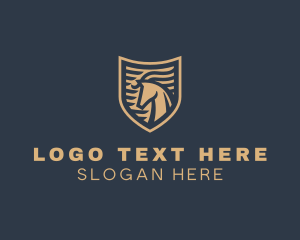 Elegant Horse Shield Logo