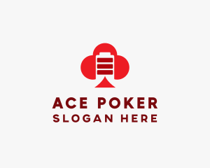 Poker - Red Spade Poker Battery logo design