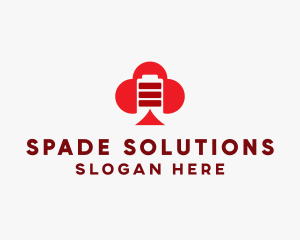 Red Spade Poker Battery  logo design