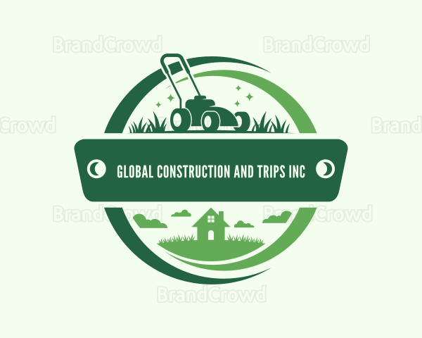 Lawn Mower Gardening Logo