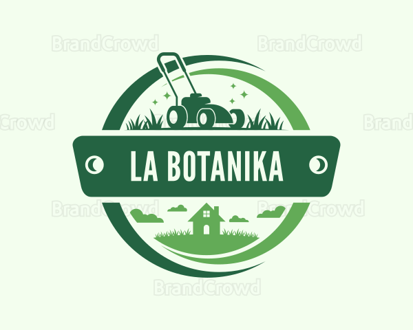 Lawn Mower Gardening Logo