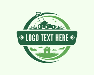 House - Lawn Mower Gardening logo design