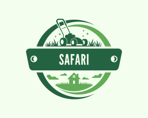 Lawn Mower Gardening Logo