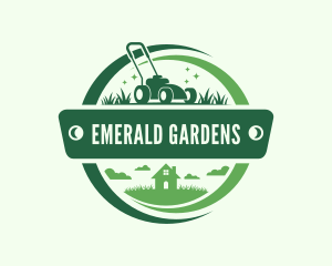 Lawn Mower Gardening logo design