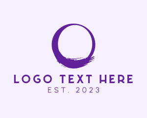 Watercolor - Violet Brushstroke Letter O logo design