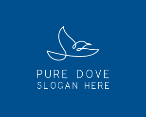 Flying Dove Outline logo design