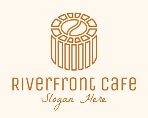 Cafe Coffee Bean Barrel  logo design