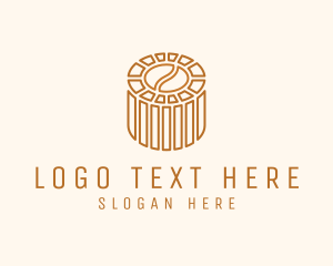 Cafe Coffee Bean Barrel  logo design