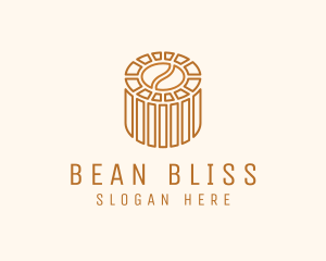 Cafe Coffee Bean Barrel  logo design