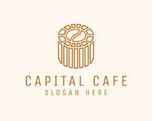 Cafe Coffee Bean Barrel  logo design