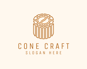 Cafe Coffee Bean Barrel  logo design