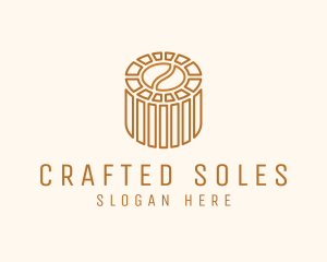 Cafe Coffee Bean Barrel  logo design