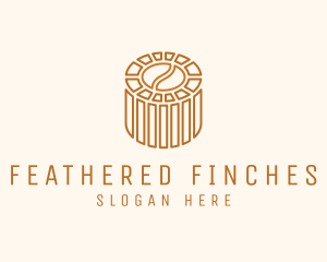 Cafe Coffee Bean Barrel  logo design