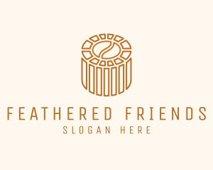 Cafe Coffee Bean Barrel  logo design