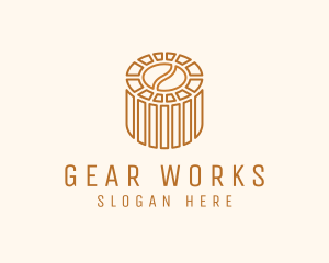 Cafe Coffee Bean Barrel  logo design