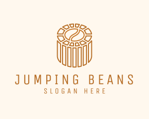 Cafe Coffee Bean Barrel  logo design