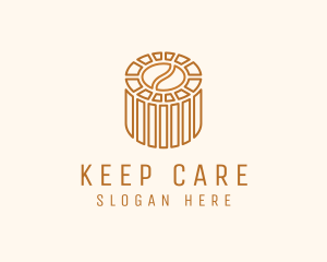 Cafe Coffee Bean Barrel  logo design