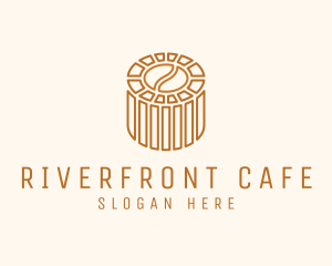 Cafe Coffee Bean Barrel  logo design