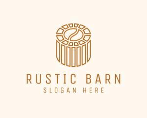 Cafe Coffee Bean Barrel  logo design