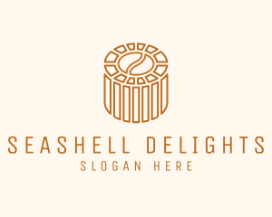 Cafe Coffee Bean Barrel  logo design