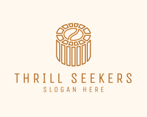 Cafe Coffee Bean Barrel  logo design