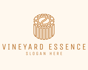 Cafe Coffee Bean Barrel  logo design