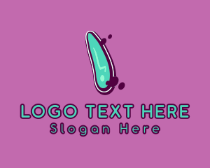 Green And Pink - Modern Graffiti Letter I logo design