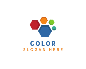 Colorful Geometric Honeycomb logo design