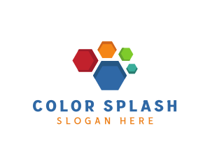 Colorful Geometric Honeycomb logo design