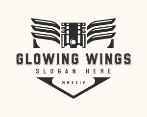 Mechanic Wings Piston logo design