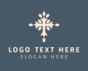 Beige - Catholic Cross Chapel logo design