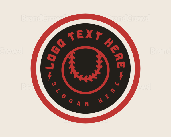 Baseball Player Badge Logo