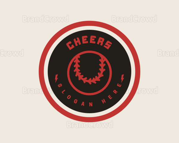 Baseball Player Badge Logo
