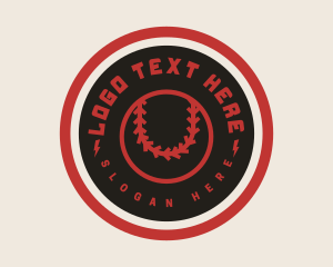 Softball - Baseball Player Badge logo design