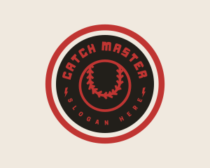 Catcher - Baseball Player Badge logo design