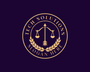 Scale Of Justice - Law Justice Scale logo design