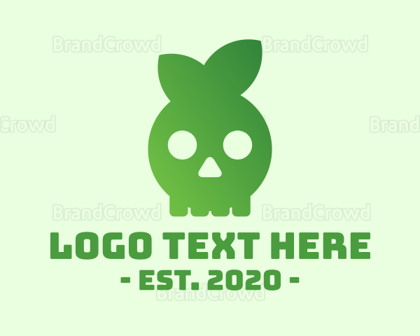Green Leaf Skull Logo