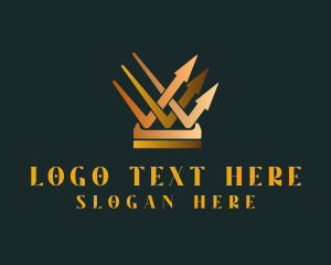 Medieval - Crown Arrow Graph logo design