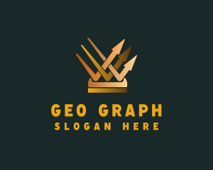 Crown Arrow Graph logo design