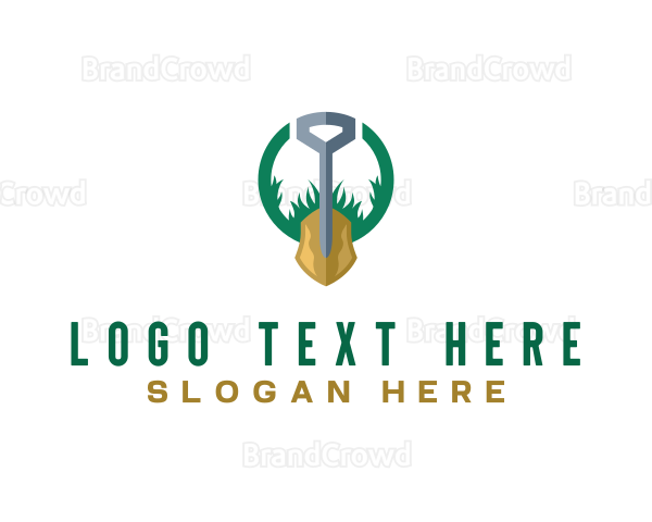 Garden Grass Shovel Logo