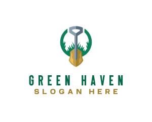 Turf - Garden Grass Shovel logo design