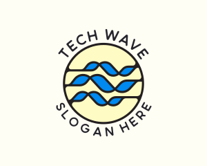 Wave Tech Cyber Agency logo design