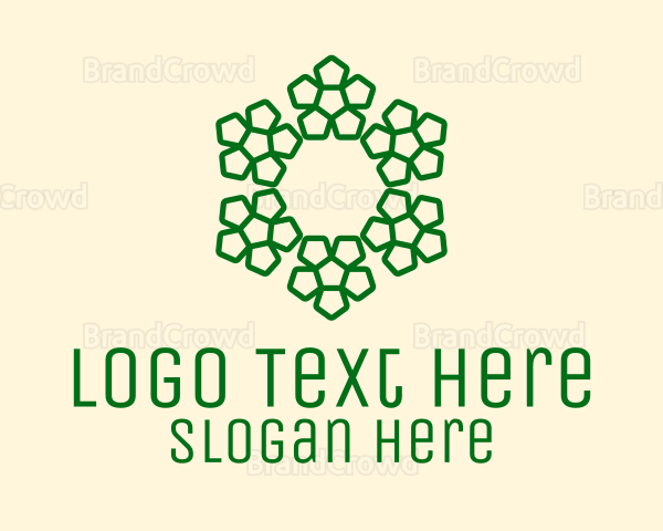Green Floral Ornament Logo