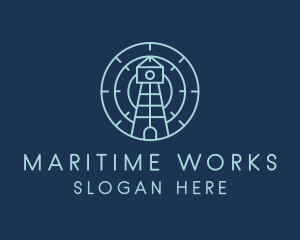 Nautical Lighthouse Radar  logo design