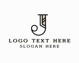 Interior Designer - Art Deco Architect Letter J logo design
