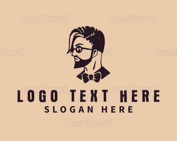 Handsome Barber Gentleman Logo