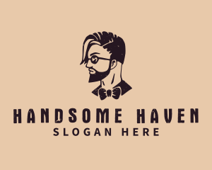 Handsome Barber Gentleman  logo design