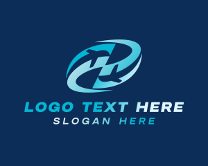 Forwarding - Airplane Aviation Logistics logo design